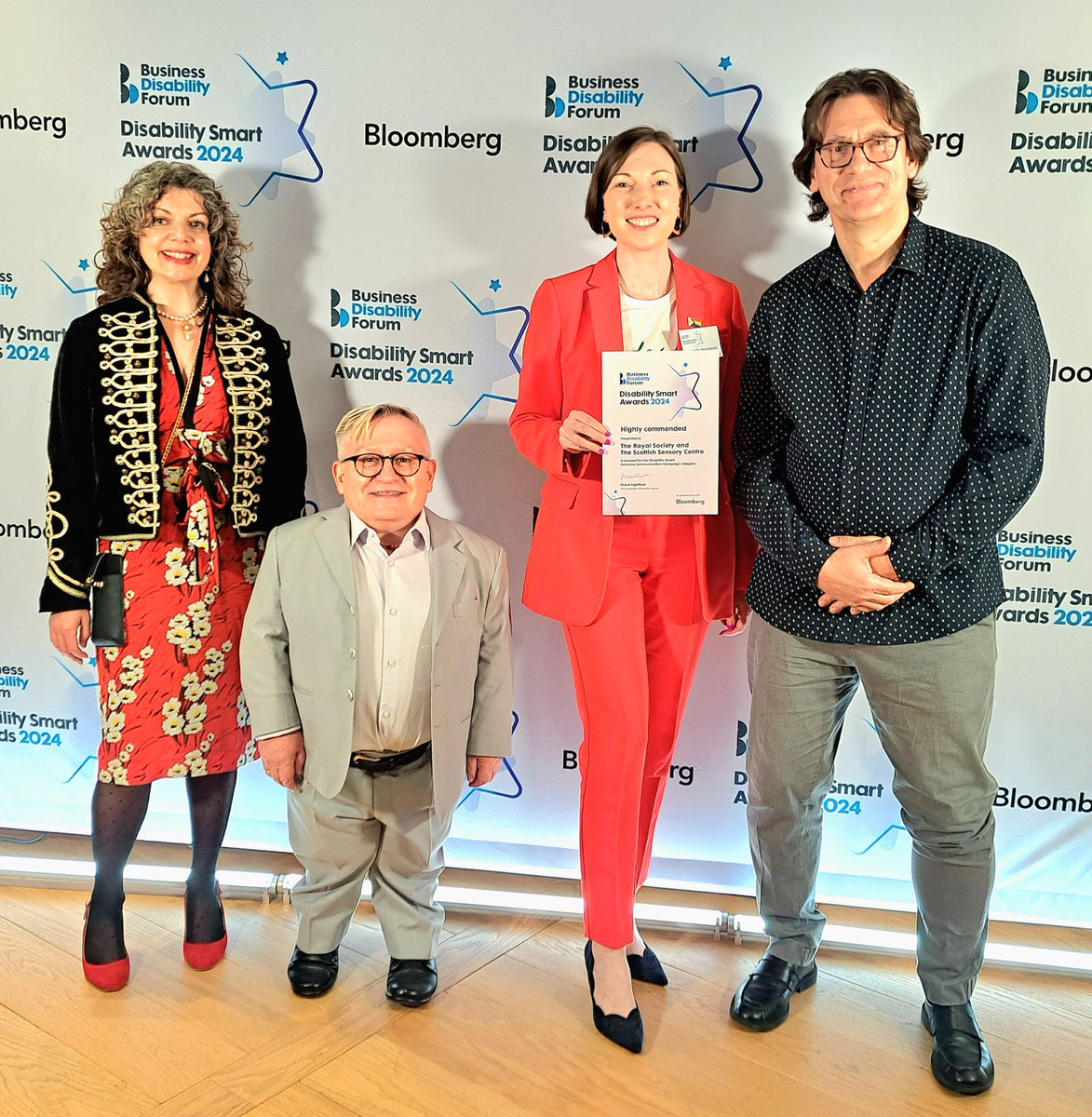 The @ScottishSensory Centre and the Royal Society were delighted to be awarded Highly commended in the @DisabilitySmart Inclusive Communication Campaign Award, for developing new #BSL signs for environmental science! Congratulations to all involved! businessdisabilityforum.org.uk/awards-2024-wi…