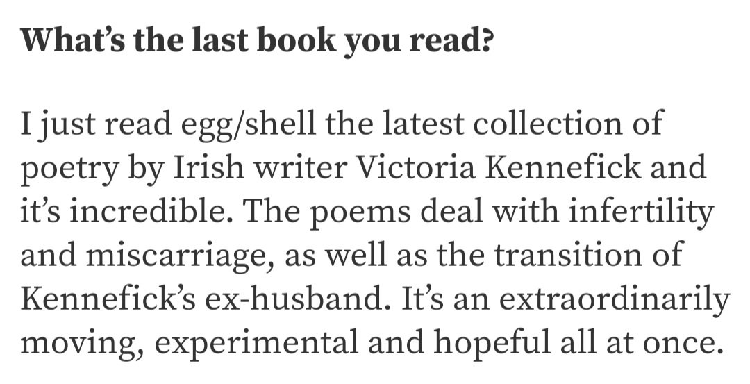 A very big thank you to @sineadgleeson for her very generous mention of 'Egg/Shell' @Carcanet in her cultural roundup in the @heraldscotland last week 🪺🥚🐣🦢🤍