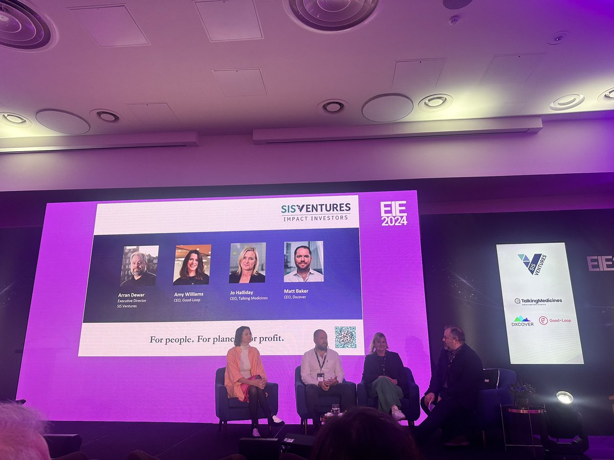 Dxcover CEO, Prof. Matthew Baker alongside other <a href="/sis_ventures/">SIS Ventures</a> portfolio companies <a href="/GoodLoopHQ/">Good-Loop</a> and <a href="/TMedicines/">Talking Medicines</a> at <a href="/EIE_Invest/">EIE</a> discussing how our companies can provide global impact. 

#EIE24