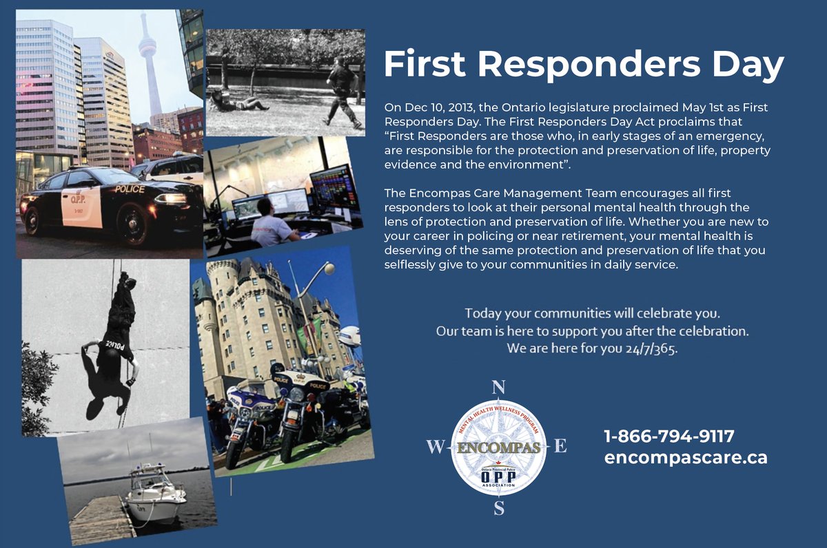 On Dec 10, 2013, the Ontario legislature proclaimed May 1st as First Responders Day. The First Responders Day Act proclaims that “First Responders are those who, in early stages of an emergency, are responsible for the protection and preservation of life, property evidence and…