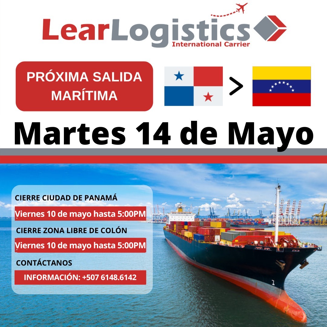 Salida Marítima #PanamaVenezuela el 14 de Mayo 2024.
- ¡Cotiza con nosotros!
- Envía con los expertos en el área.
- 💪 Deja tu inversión en nuestras manos.  

Dos Salidas Aéreas Panamá/Venezuela cada semana 📷

#tucargasegura #learlogistics