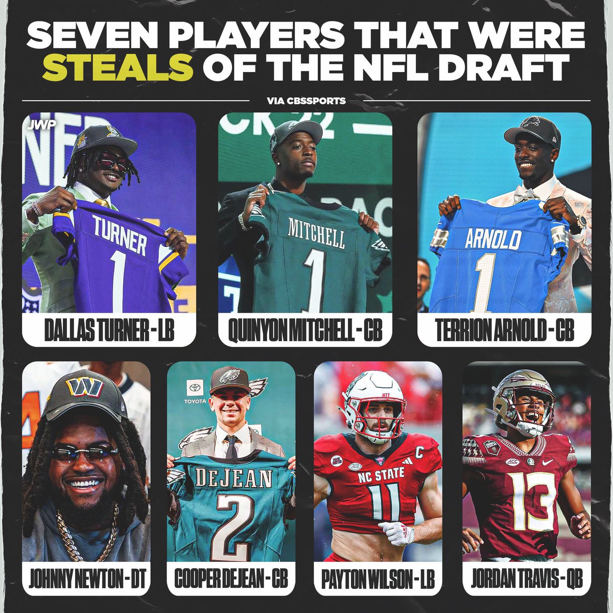 Seven guys who were steals in the NFL draft. 📈