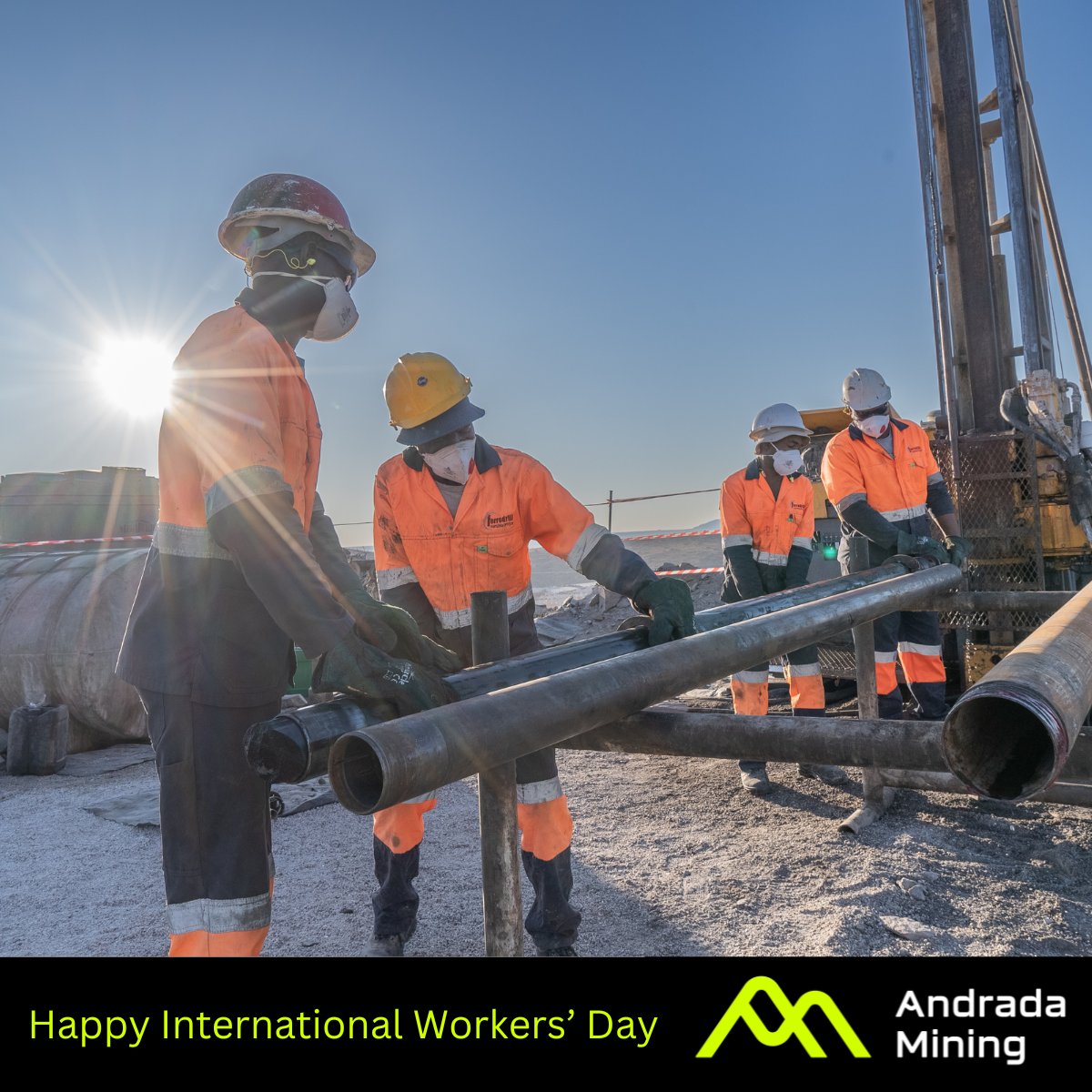 Happy International Workers' Day! Thank you to our Andrada Mining team for your dedication. Here's to continued success and growth towards a brighter future - together. #AndradaMining #InternationalWorkersDay