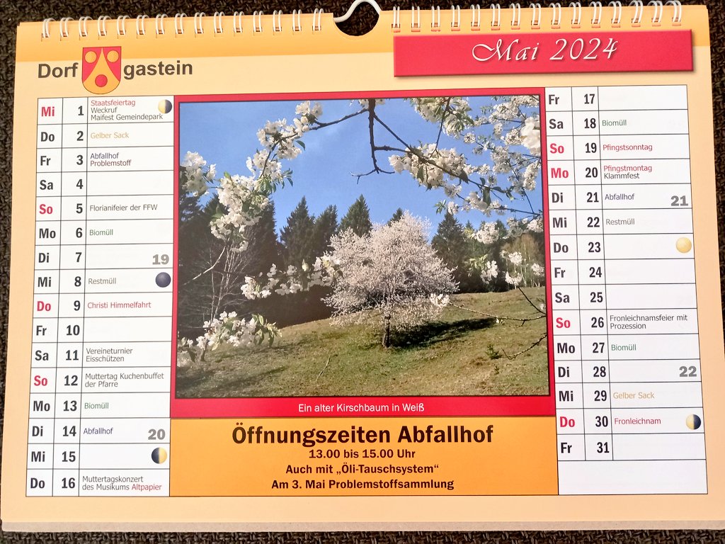 #Mai2024

#Dorfgastein 
#Heimat #Kalender