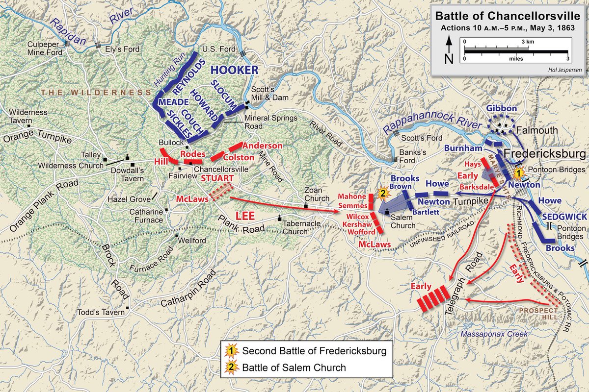 The Chancellorsville Campaign - May 1-4, 1863

Chancellorsville was one of two major battles that the Second Mississippi missed, being detached from the Army of Northern Virginia at the time. The other battle being that of Fredericksburg. During this time period in May 1863, the