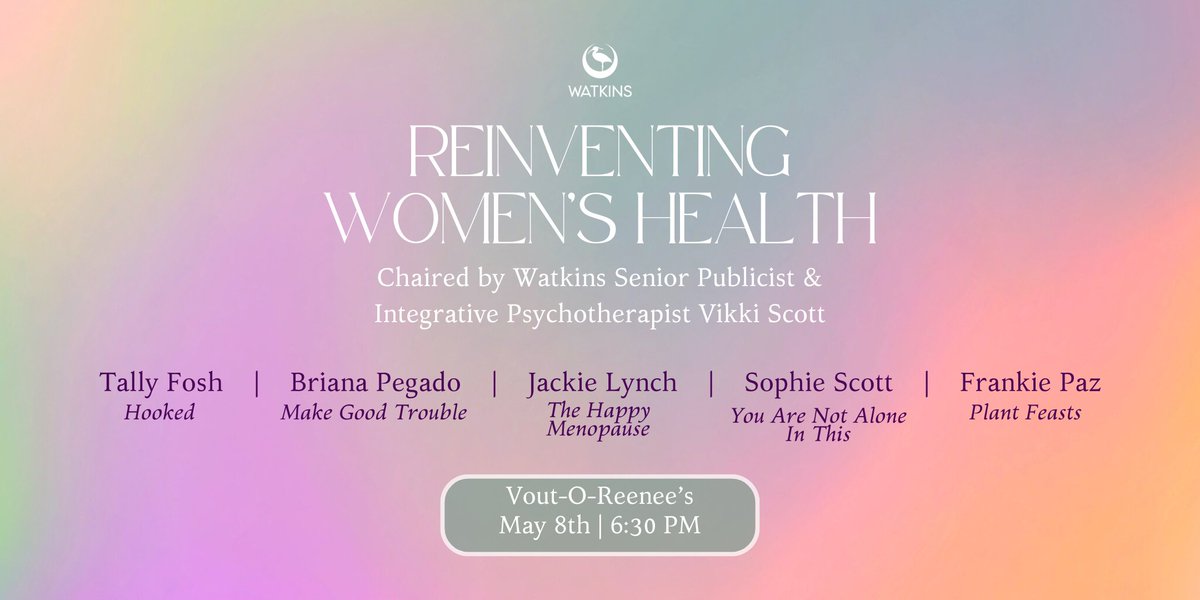 May 8th 18:00 @ Vout-O-Reenees London. Each ticket includes a FREE DRINK and discount on our books! Be a part of something important in Women's Health Month. Make a stand and take inspiration from these incredible experts. Sign up: eventbrite.co.uk/e/reinventing-…..