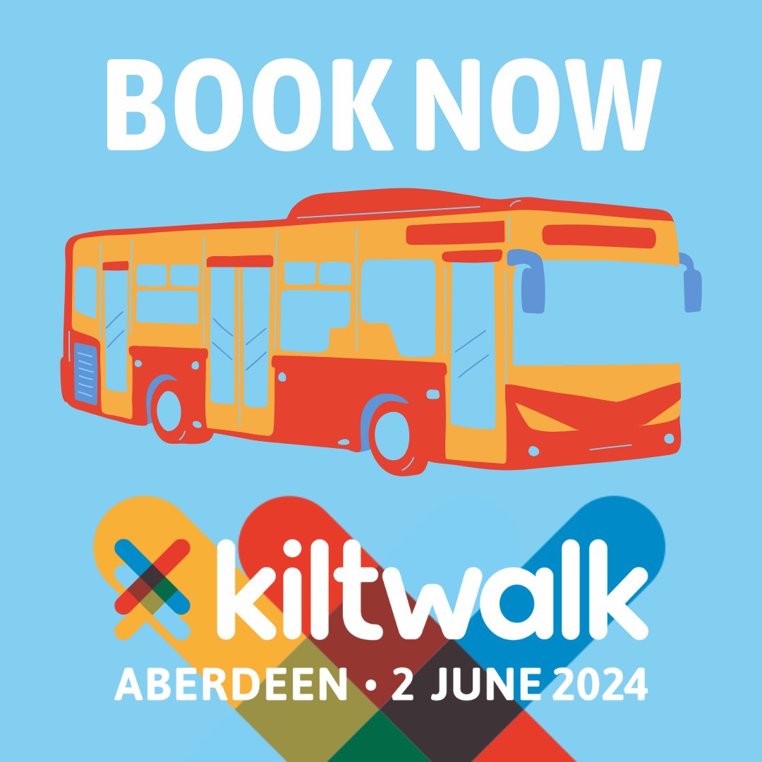 Beep Beep! 🚍 Aberdeen Kiltwalkers your buses are now LIVE. Book your seat now 👉 thekiltwalk.co.uk/buses #KiltwalkAberdeen