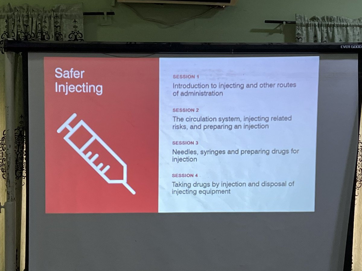 Safer Injecting course in support of the @UNITAID Portfolio to research Hepatitis C innovation with people who use drugs in low and middle Income countries. with Drug Free and Preventive Healthcare Organization - DAPHO Outreach Team @frontlineaids @allianceforph @Coactteam