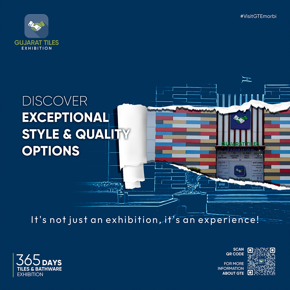 World of endless possibilities at Gujarat Tiles Exhibition.

Explore exceptional designs and top-quality options that redefine elegance. Don't miss out! #visitGTEmorbi

#outdoortiles #gvt #vitrifiedtiles #vitrified #tilesmanufacturers #tilesdealers #interior