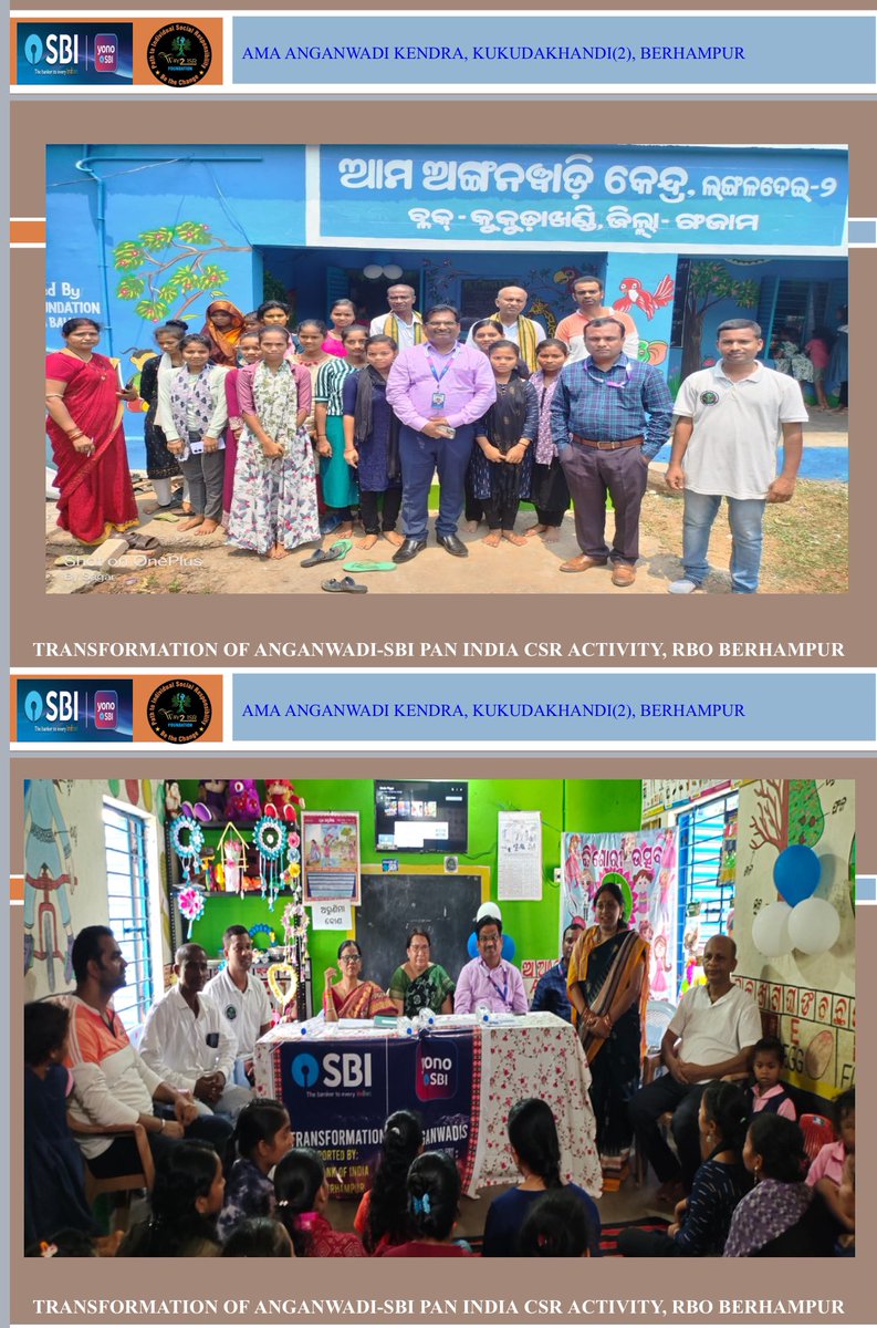 DK_Rise4Green's tweet photo. On this labours day #ShramikDiwas it was great honour to transform and dedicate the #Adarsh #AnganwadiCenter, Kukudakhandi(2), with the hands of RM, Mr PK Behera, and Team #SBI, RBO Berhampur as supported by @CGMSBIBhu @TheOfficialSBI PanIndiaCSR Activity. @CMO_Odisha @PMOIndia https://t.co/b0YMX8L5xK