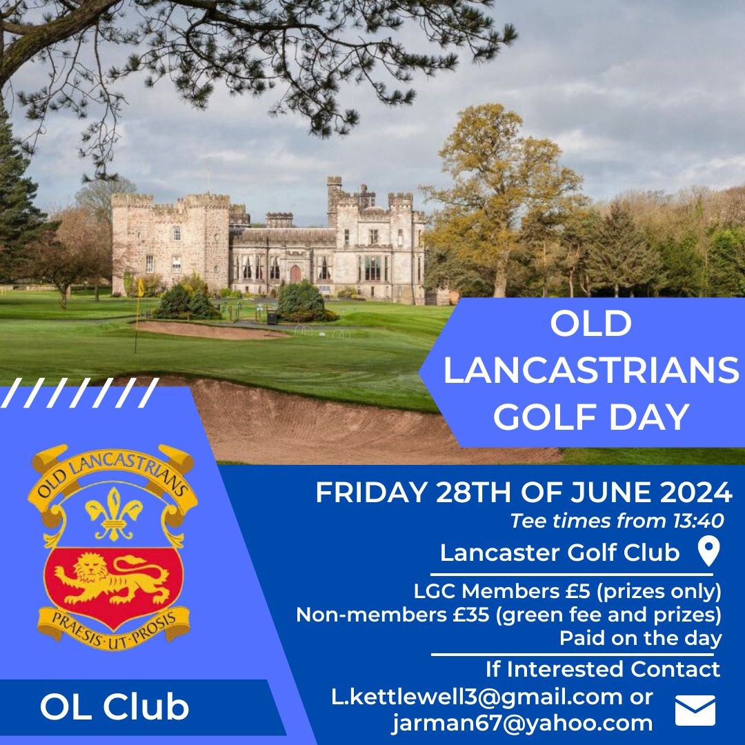 OL golf day takes place next month, please see details below if you'd like to take part. Huge thanks to Luke and Andrew for organising the event again this year
