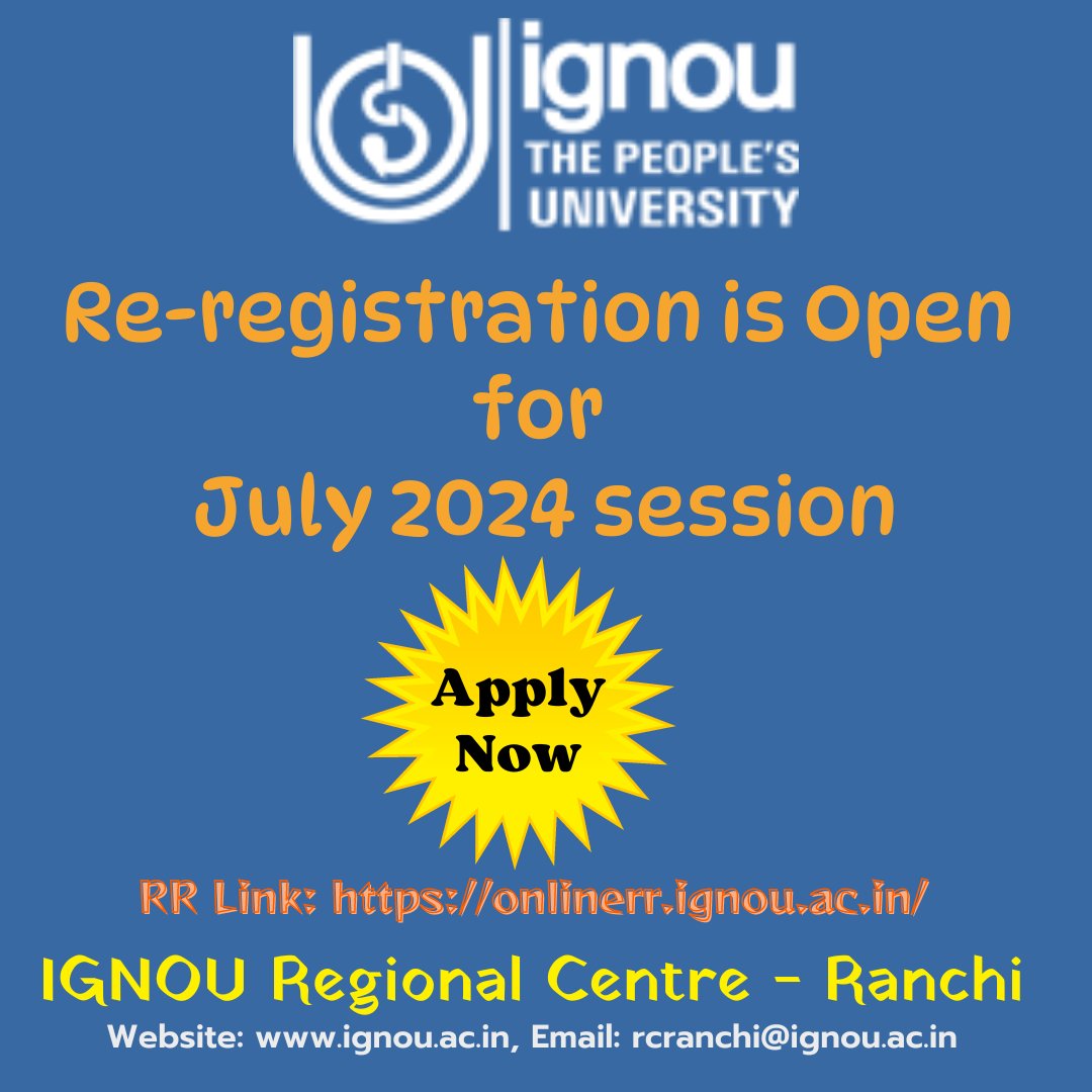 IGNOU RC RANCHI (@32rcranchi) on Twitter photo 2024-05-01 11:21:44