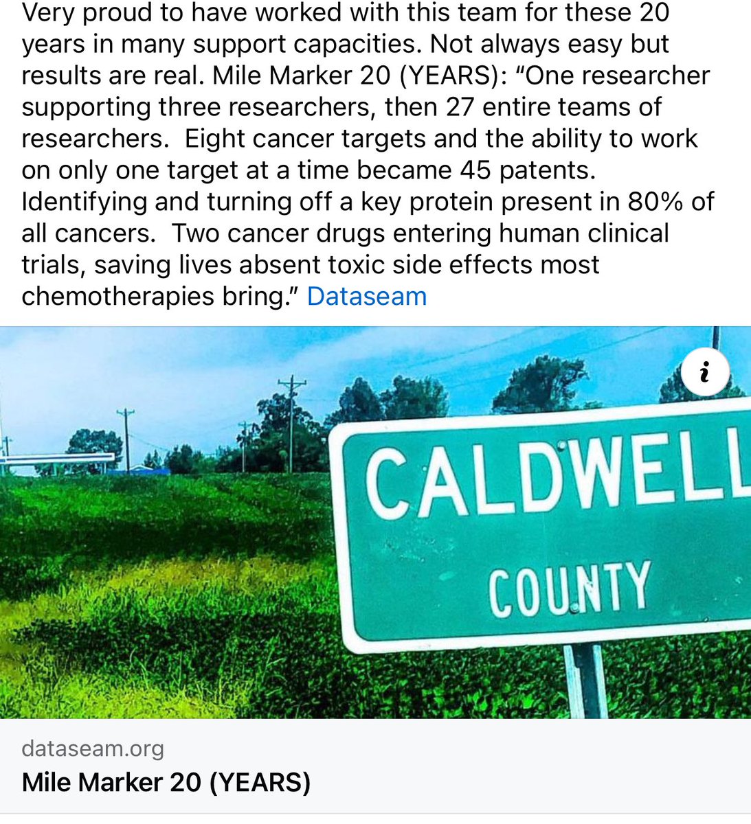 Very proud to have support this work these 20 years in several capacities: dataseam.org/mile-marker-20… <a href="/dataseam/">Dataseam</a>