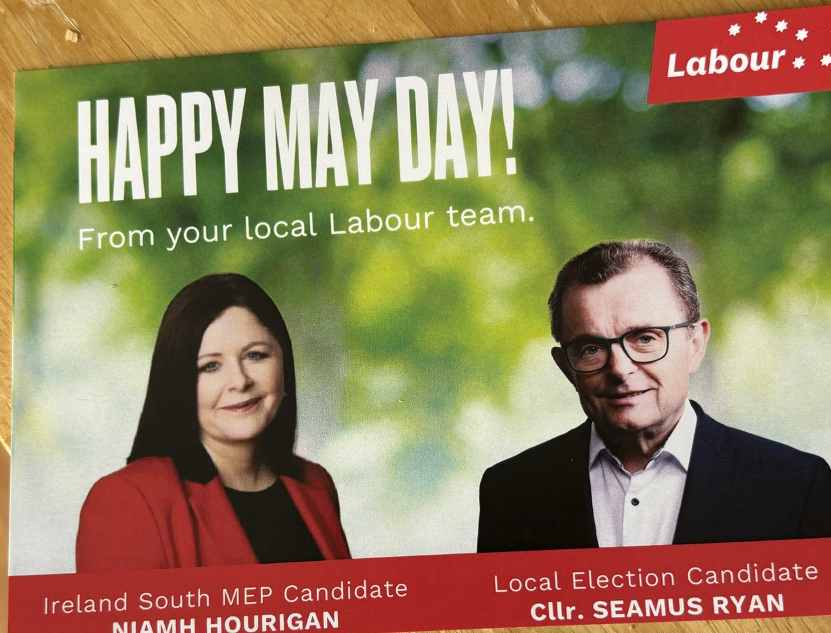 Happy May Day from @labour European candidate @niamhhourigan1 and myself. Remembering the sacrifices made by workers both nationally and internationally on this international workers day ✊✊