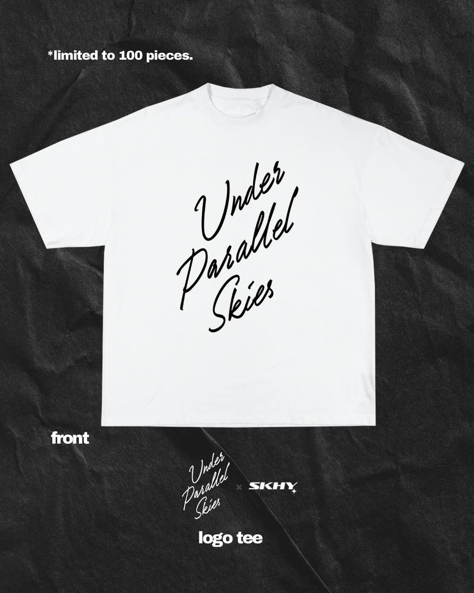 28squaredstudio's tweet photo. Because you asked for it, so here it is! 

UNDER PARALLEL SKIES Merch Drop 1: The Logo Tee in White. Inspired by the words of Parin, these limited edition logo tees are numbered to 100 pieces. Only available at SKHY (weareskhy). 

RELEASING SOON. Follow weareskhy on Instagram to stay updated. #UnderParallelSkies