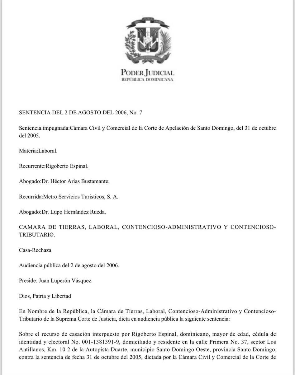 FJimenezRD's tweet photo. Los plazos para demandar en materia laboral no son procesales, motivo por el que no se le aplican las disposiciones del artículo 495 del Código de Trabajo. Los plazos procesales son aquellos establecidos para facilitar la realización de cualquier actuación o cumplimiento de formalidad en el curso de un proceso, esto es, una vez iniciada una acción judicial. Factum: trabajador que argumenta que la corte declaró prescrita su demanda sin tomar en consideración que, en el cómputo del plazo de los dos meses, no debían contabilizarse los días no laborables, así como tampoco los días a quo y ad quem.