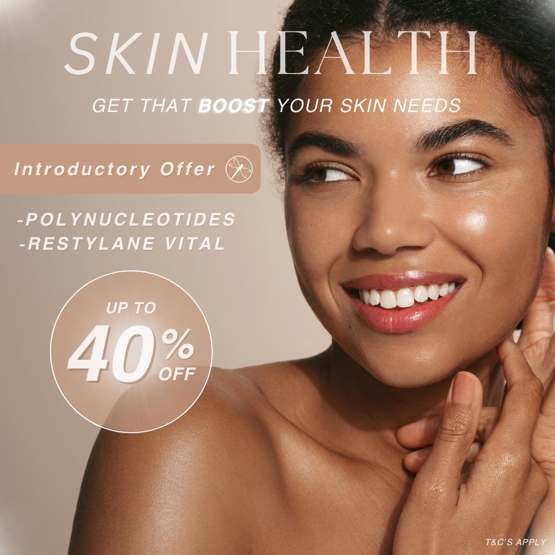 Unlock Radiant Skin with our introductory offer, Featuring our brand new advanced treatments: Polynucleotides & Restylane Vital Skin Booster! Save UP TO 40% Today!

Your skin deserves the best - start your skin health journey & experience the difference today! 👏🏻Book in today🤍