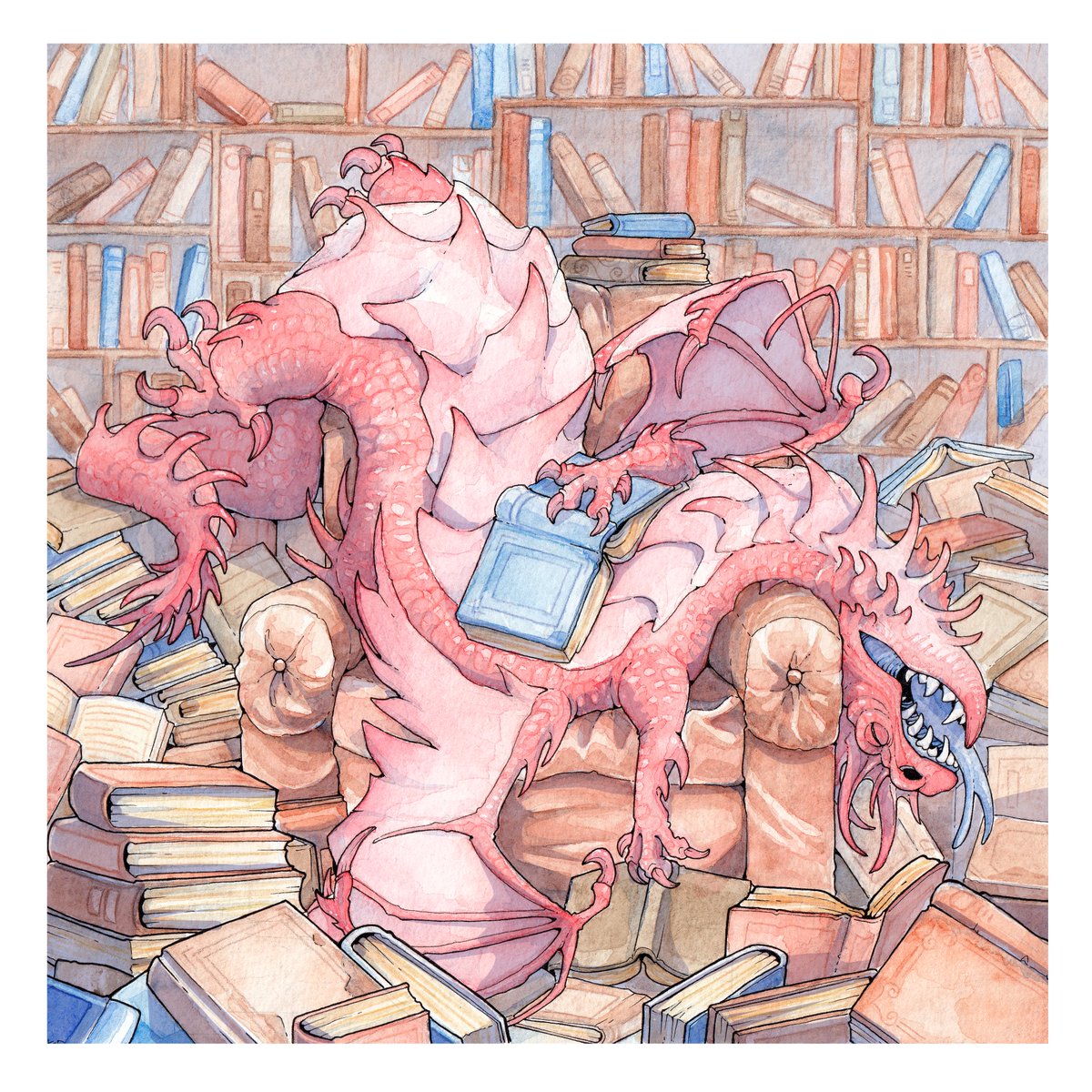 Новый месяц - новый дракон!
В этот раз дракон, обожравшийся литературой. Или у него скоро экзамены...
#драконытожелюди