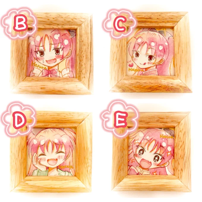 ミニ原画全5種 1会計1点まで。並び直しOKです! 後ろに人がいなければ何点でも 画像に記載してある欲しい原画のアルファベットをお伝えいただくとスムーズです