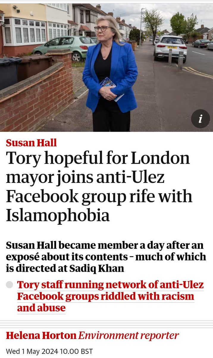 Susan Hall is a racist and she's too stupid to even hide it. 

@Councillorsuzie 
theguardian.com/politics/2024/…