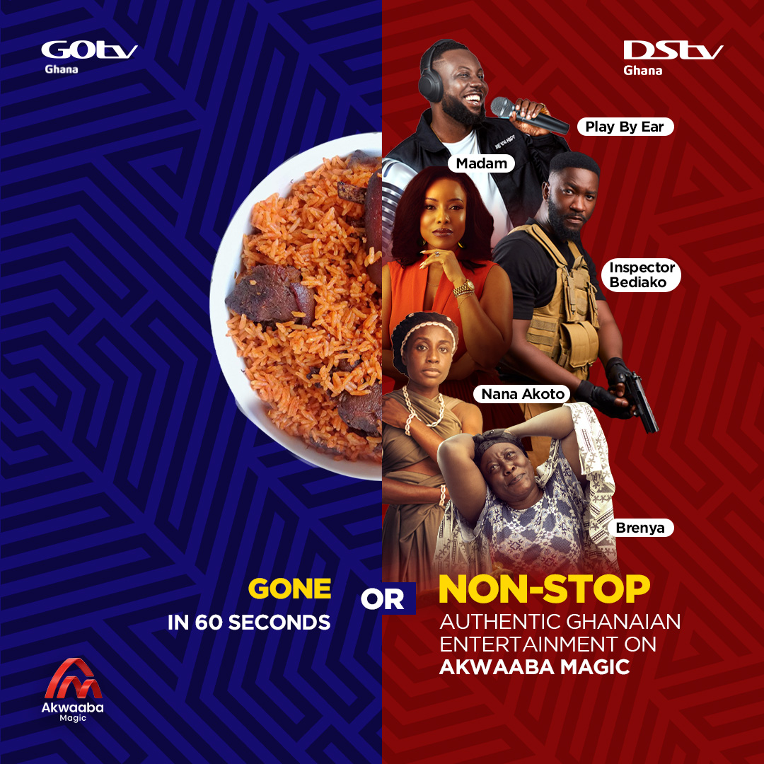 Happy New Month, lovelies! 😍
'Aponkye jollof sorchii' or premium entertainment on #AkwaabaMagic?

Why choose when you can have both?

Comment with your favourite Akwaaba Magic show.👇

Reconnect now on the #MyDStv: bit.ly/3Wg3KPA or #MyGOtv app: bit.ly/3pRpchU