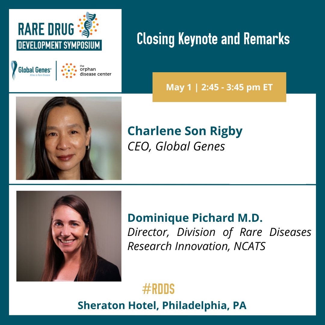 We've arrived at the last day of the RARE Drug Development Symposium. There are 3 sessions to live stream today starting at 9am ET. If you haven't registered, there is still time. Click here: go.globalgenes.org/3JGecKI #RDDS #CareAboutRare #Philadelphia #RareDisease