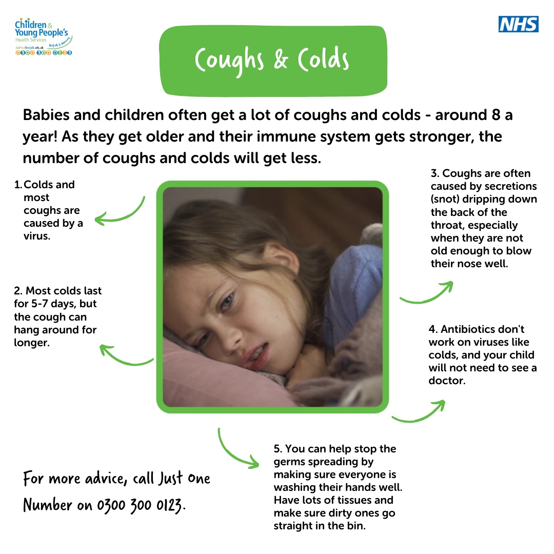 It's not nice when our children are poorly. Find out more about childhood illnesses here: justonenorfolk.nhs.uk/childhood-illn…🤧