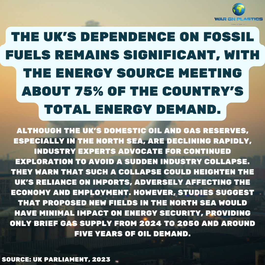 UK's fossil fuel dependence remains high, but domestic reserves are dwindling fast. Research shows new fields may offer minimal impact on energy security. It's time to explore greener alternatives.

#Sustainability #fossilfuels #NorthSea