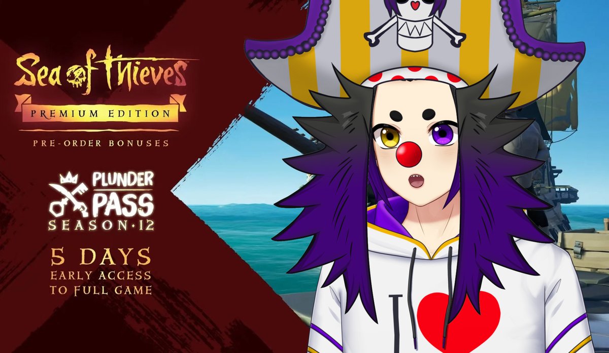 #VTuber #VTuberUprising #Twitch #Streaming #SeaOfThieves #Season12 #SoT 
CLOWNSeon is a king of this sea!
GIIIIKHAKHAKHAKHA !!!
twitch.tv/monseon_nemui
STARTING JUST 30 MINUTES AFTER THIS TWEET