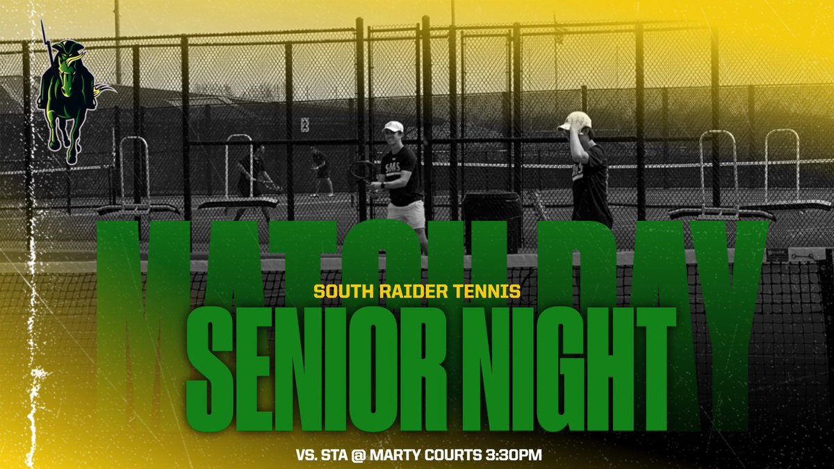 We will celebrate our seniors today at 3:10. Thank you Raiders. @SMSRaiderTennis