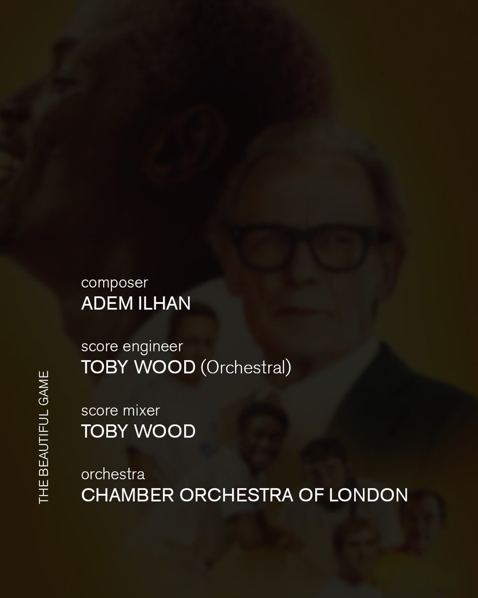 Inspired by the true story. Bill Nighy and Micheal Ward star in ‘The Beautiful Game’. ⚽ @tobywood1 recorded orchestral elements and mixed Adem Ilhan's @ademadem score. Streaming on Netflix. #AIRstudios #AIRmanagement