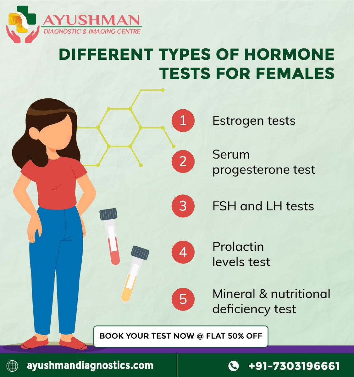 Hormonal imbalances can cause fatigue, weight swings, and mood changes.

Get a clear picture of your health. Book your hormone level test today!
.
.
Visit: ayushmandiagnostics.com

#hormoneimbalance #hormones #imbalance #hormonehealth #hormonebalance #hormonalhealth #diagnostic