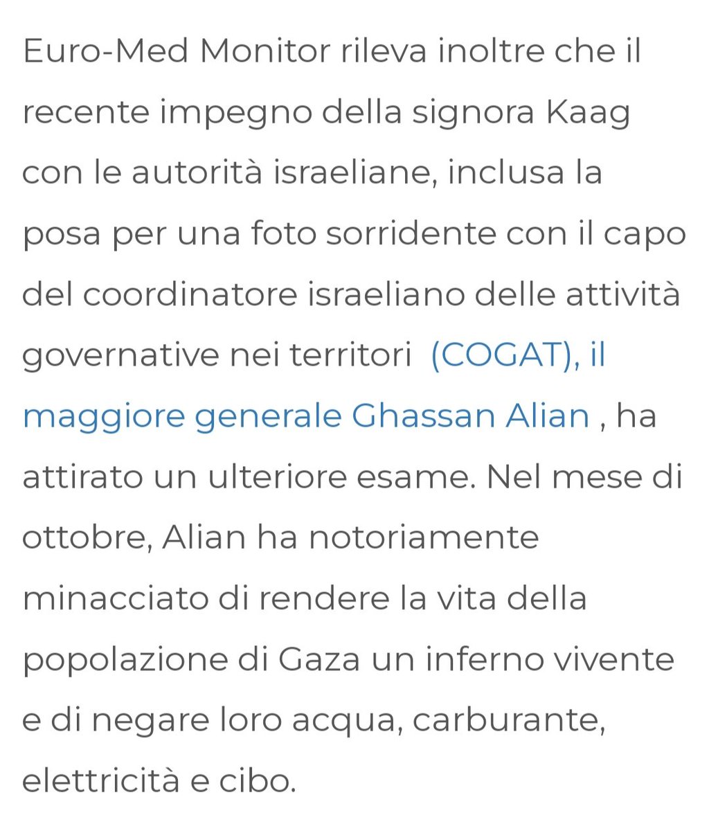 Una garanzia di Genocidio più che di sopravvivenza per i Palestinesi la signora Kaag...