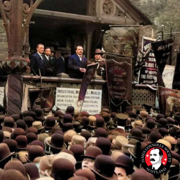 #MayDay solidarity with workers in struggle throughout the world. #JamesConnolly addressing May Day rally in Union Square, New York in 1908. Join the James Connolly Society today: jamesconnollysociety.com/join-us/