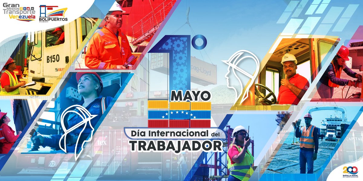 #1May 👷🏻‍♀️👷‍♂️👏En este día exaltamos el valioso trabajo que realizan nuestras mujeres y hombres en los puertos bolivarianos, labor que permite el fortalecimiento del comercio internacional, a pesar de enfrentar las sanciones y bloqueos contra Venezuela🇻🇪 #MayoDeTransformación