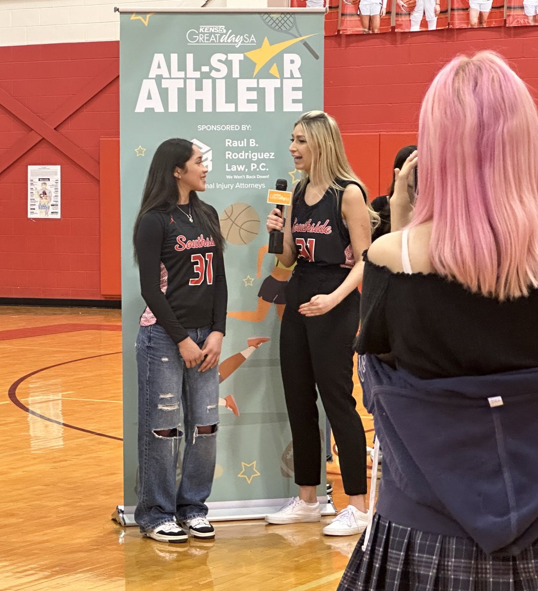 Gabryela Galvan (@gabryela_g31) on Twitter photo Huge thank you to <a href="/GreatDaySA/">Great Day SA</a> & Raul B Rodriguez Law Firm for giving me the honor to represent my Southside community as the most recent All-Star Athlete! Thank you to everyone involved for sharing your love and support to make this experience great!๐ค๐
<a href="/RollsideGBBall/">Southside Girls BBall</a> <a href="/jessm_31/">Coach Cardenas</a> Huge thank you to <a href="/GreatDaySA/">Great Day SA</a> & Raul B Rodriguez Law Firm for giving me the honor to represent my Southside community as the most recent All-Star Athlete! Thank you to everyone involved for sharing your love and support to make this experience great!๐ค๐
<a href="/RollsideGBBall/">Southside Girls BBall</a> <a href="/jessm_31/">Coach Cardenas</a>