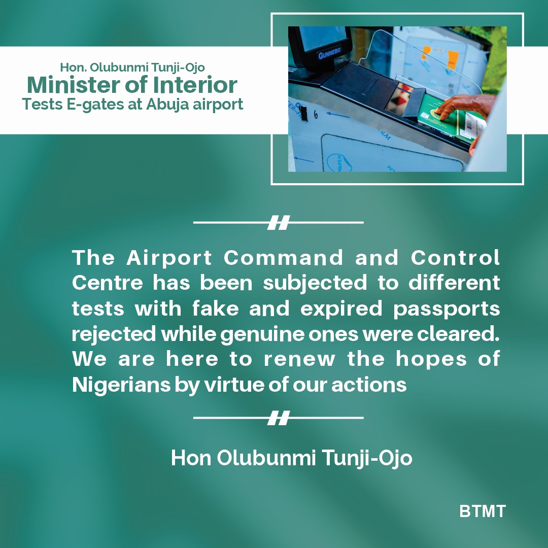 Achievements of the Honourable Minister of Interior, HM Olubunmi Tunji-Ojo 

#BTOat42
Olubunmi Tunji-Ojo 
#StarBoy