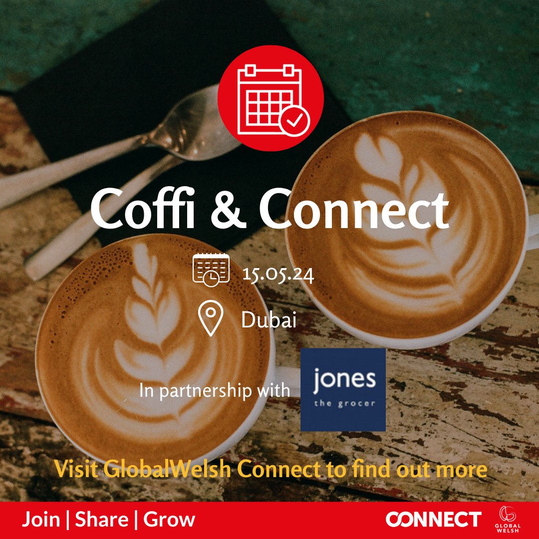 ☕ COFFI & CONNECT IN DUBAI 🧑‍💼 Whether you're new to Dubai or a long-time resident, Coffi & Connect in partnership with @JonestheGrocer, is a great way to meet like-minded individuals and expand your professional network. >> bit.ly/44jq7YF #WeAreTheGlobalWelsh