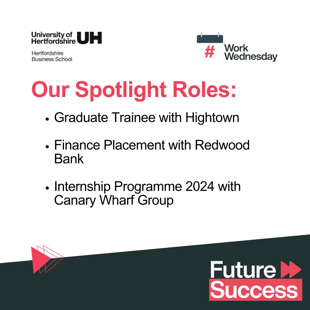 Your dream job is calling—are you ready to answer? 📞
Check out our job spotlights this week:

🏡 Graduate Trainee with Hightown
💷 Finance Placement with Redwood Bank
🌃Internship Programme 2024 with Canary Wharf Group

ow.ly/ANoa50Rtm9S