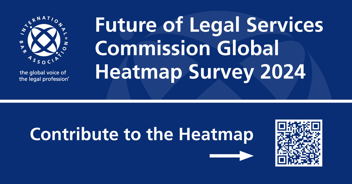 The Future of Legal Services Commission of the IBA has launched its annual survey, heatmap of #legalservices. Share your views on global issues impacting the legal market in the 2024 report. Your responses are strictly anonymous. Complete by: July 5, 2024 lnkd.in/eK8etz32