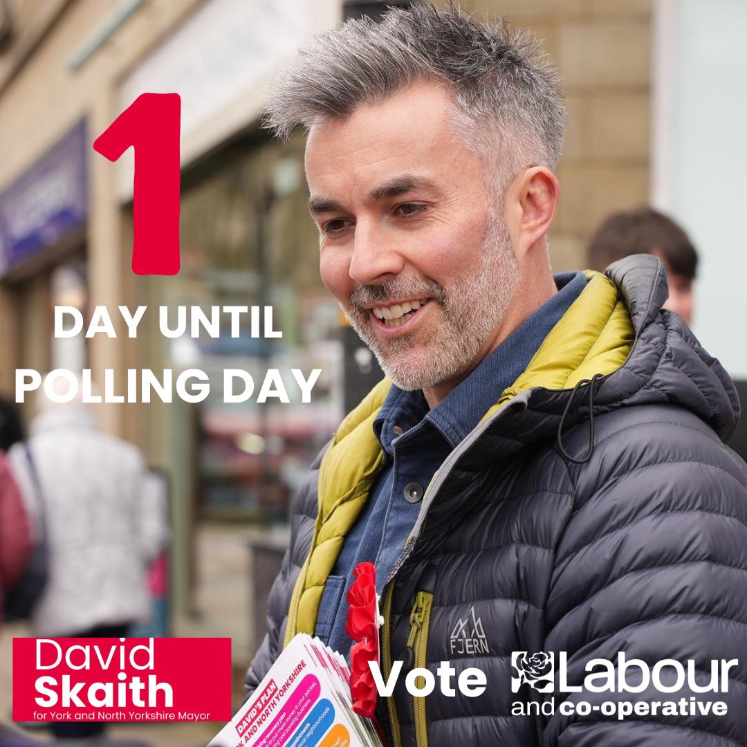 One day to go 🌹 Vote 2nd May for a fresh start.