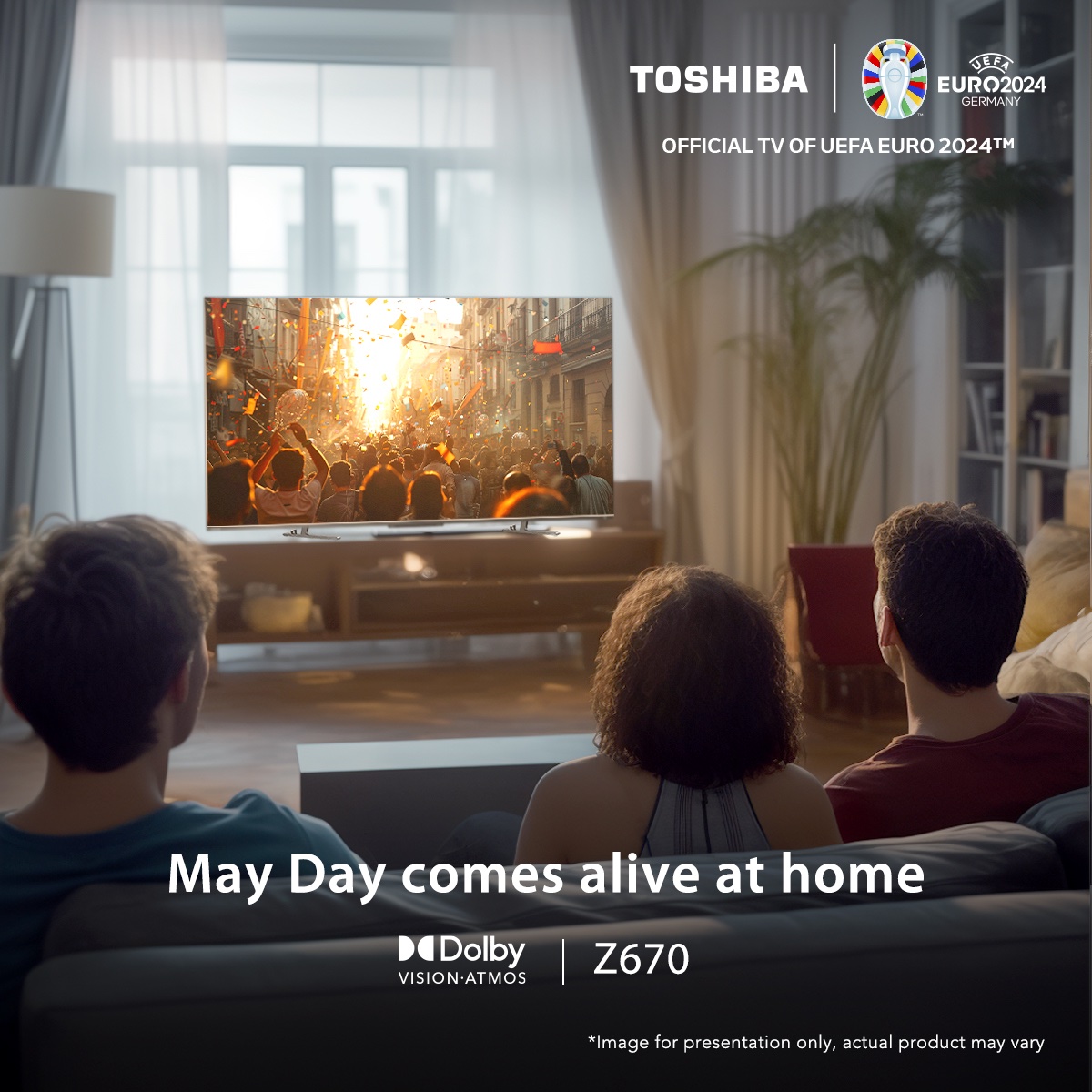 All thanks to the #ToshibaTV Z670's Dolby Vision HDR and Dolby Atmos sound. We bring the party to you, so you can experience the colorful sights without hunting for parking. Tag the ones you will be celebrating with at home on #Mayday2024. #BeRealCraftsmanship