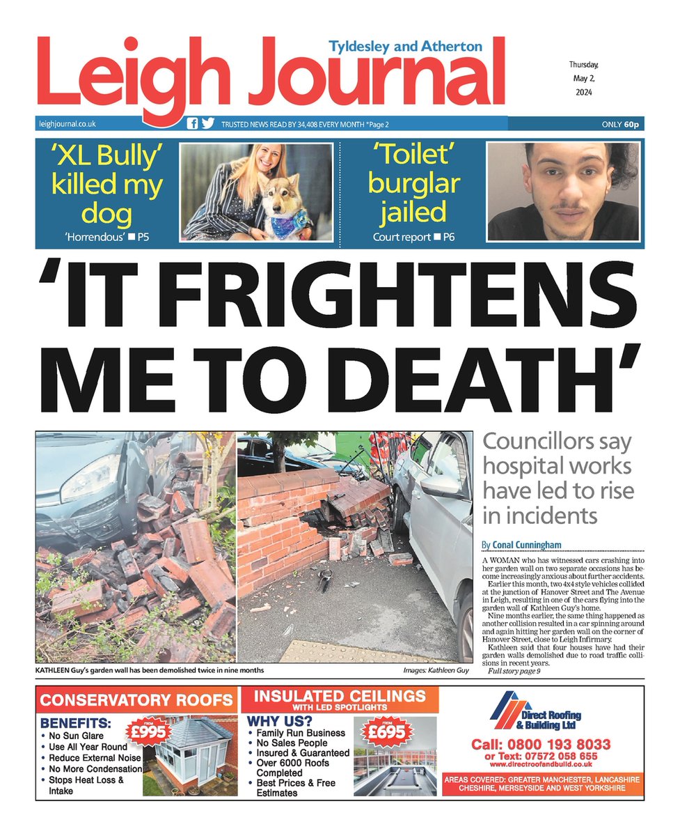 Front page of this week's @LeighJournal on sale Thursday📰 

#TomorrowsPapersToday #Leigh #LeighJournal #Atherton #Tyldesley #Newsquest #LocalNews #BuyAPaper #LocalNewsMatters #GreaterManchester