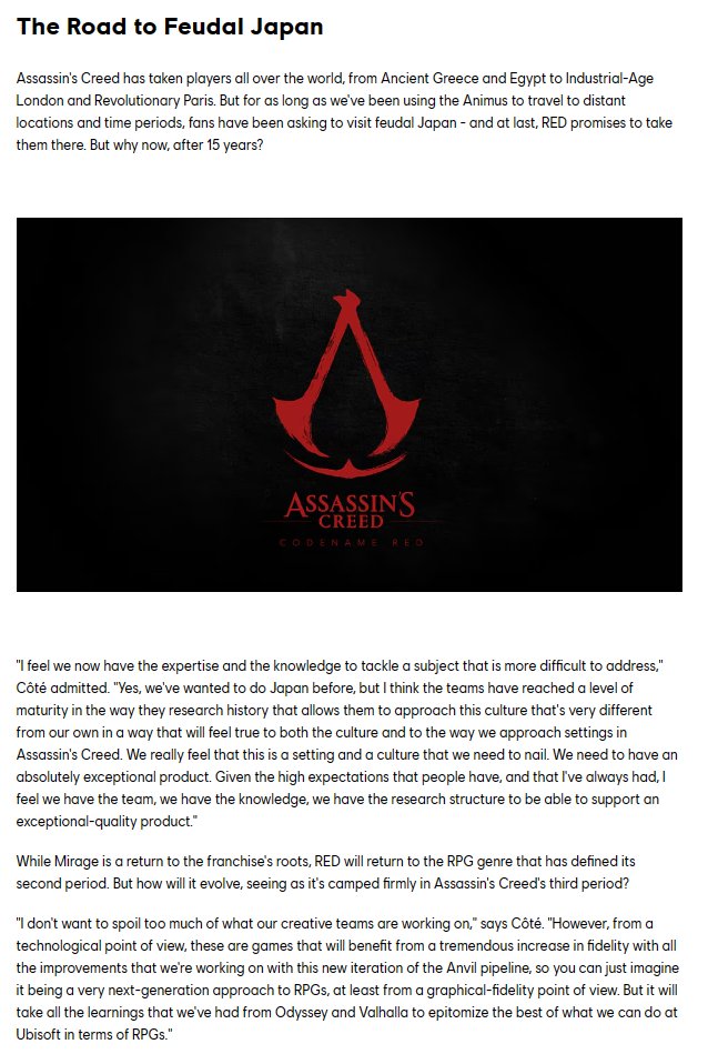 As we are aware that Assassins Creed visits Feudal Japan in new RPG 'RED' after years of fan requests!  More details coming soon #UbisoftForward! #AssassinsCreed #assassinscreedred #assassinscreedshadows