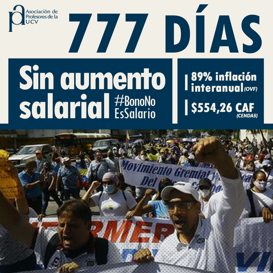 APUCV's tweet photo. #UCV #Profesores #Venezuela #SalariosDignoYa #BonoNoEsSalario https://t.co/qsC0kFJ8hc