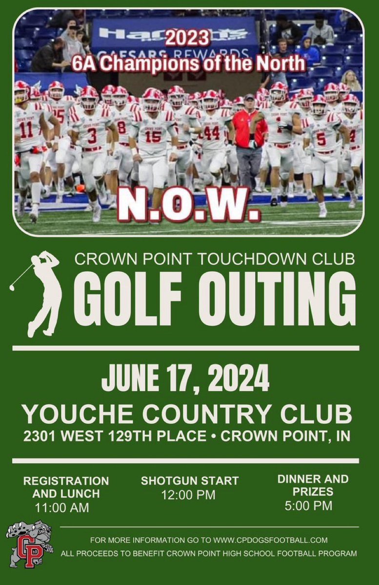 Only 3 Foursome Left. Headed to another Sold out Outing. Still some sponsorships available. Go to cpdogsfootball.com