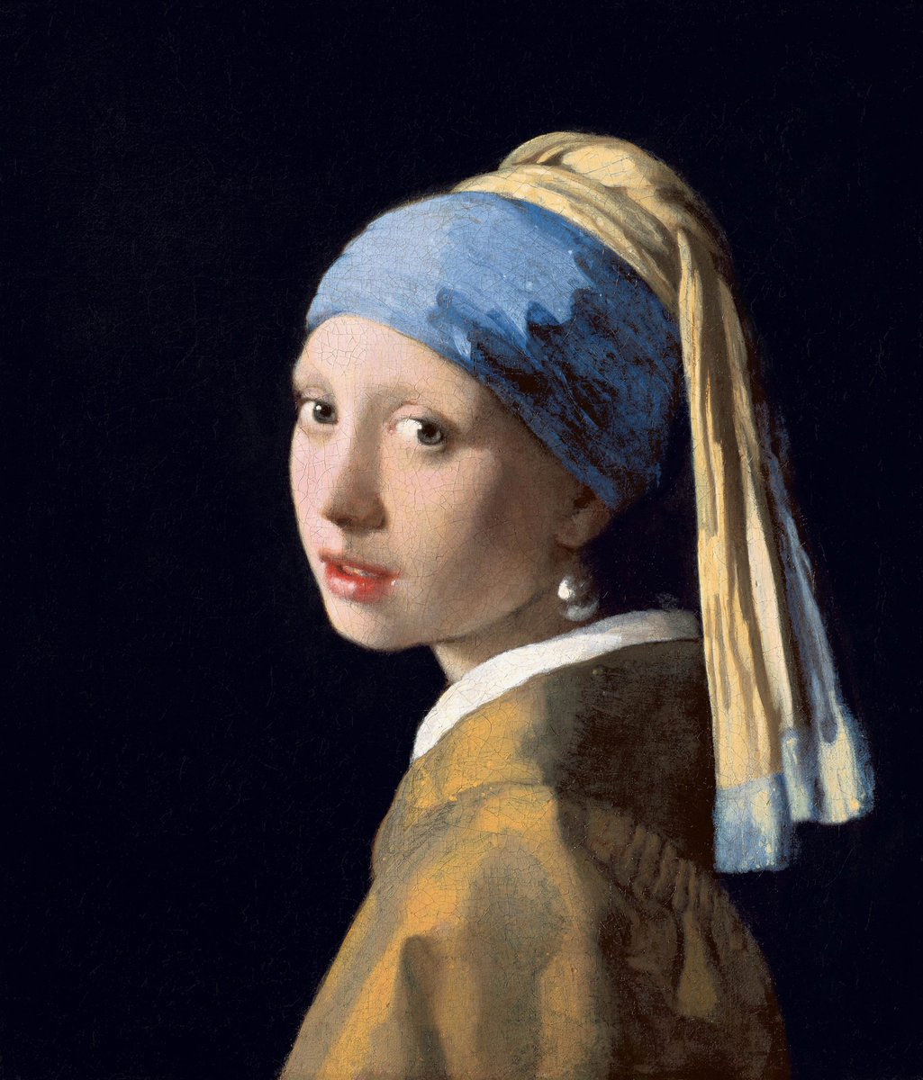 La joven de la Perla, no pueden creer lo que provoca la mirada de la chica (que no existio, es una pintura sin modelo de Johannes Vermeer), esta en un museo de La Haya en Holanda