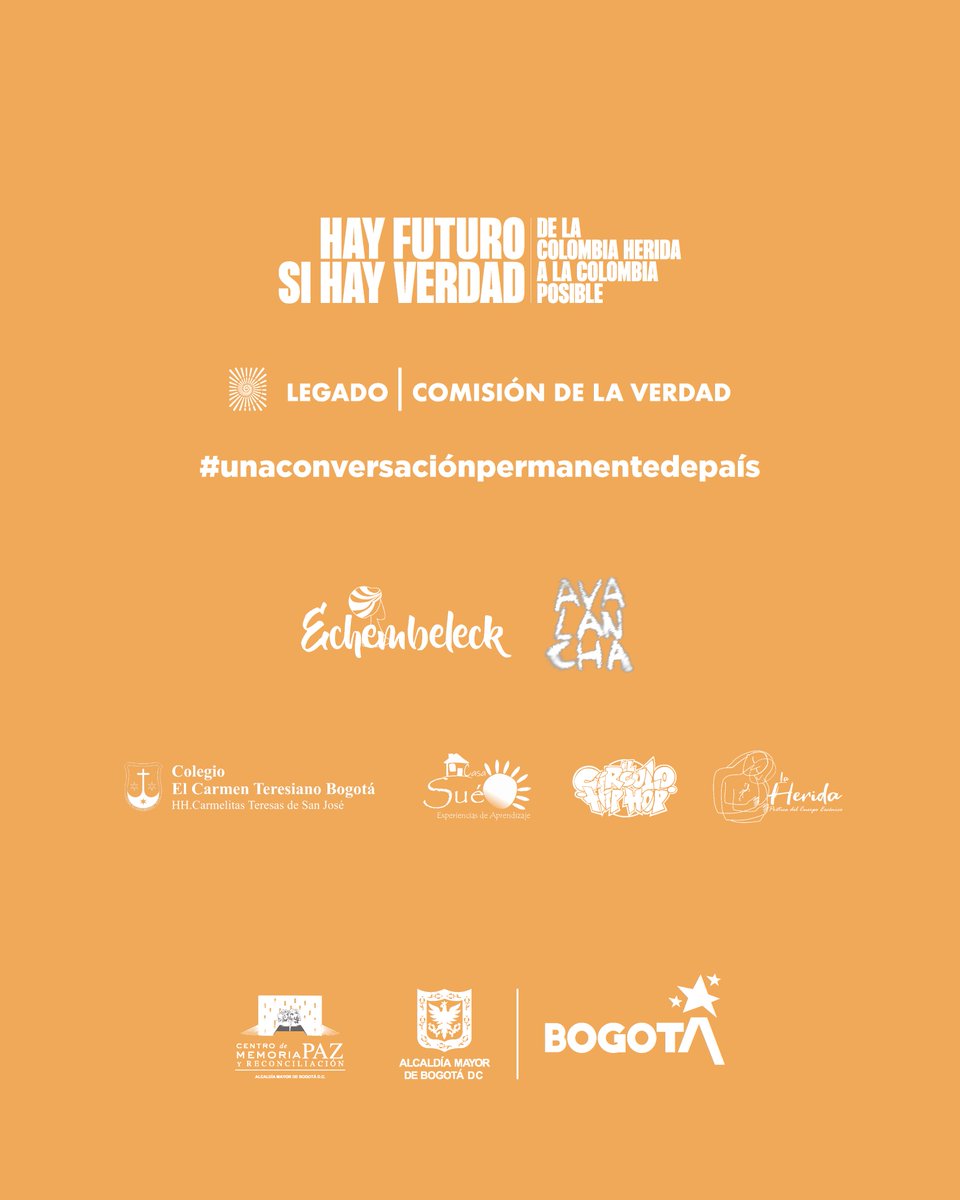 #Exposición #HayFuturoSiHayVerdad 🌟🕊️Vive con nosotros la agenda cultural del mes de mayo y descubre cómo el arte y la cultura son un medio transformador para lograr la Colombia posible. ¡Agéndate! 📍Centro de Memoria Paz y Reconciliación