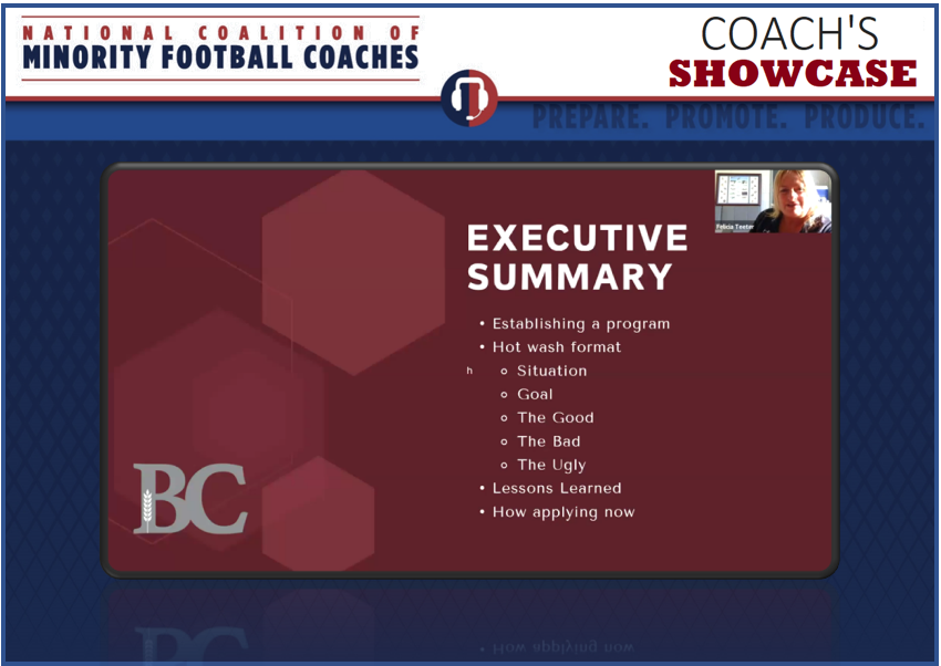 We had an informative virtual leadership training session with Bethel College Head Flag Football Coach @teeterf about her approach to establishing a new program. Members can watch her presentation in the 'Leadership Training' group in the member portal. ncmfc.com/login
