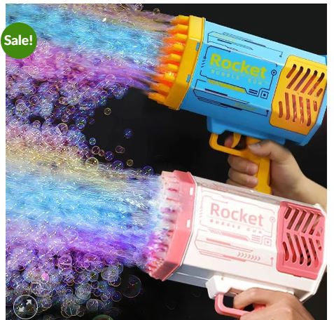 Make the most fun day adventure for  kids with the 69 Holes Rocket Bubble Gun Machine-Angel LED  Automatic Soap Bubbles Blower. Click the link below.

tinywoodscompany.com/product/69-hol…

#OutdoorPlay #FamilyFun  #outdoorActivitiesForKids #SummerFun #PlayOutside #ChildhoodMemories